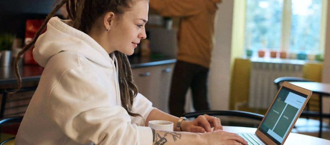 Woman taking Spanish Placement Test